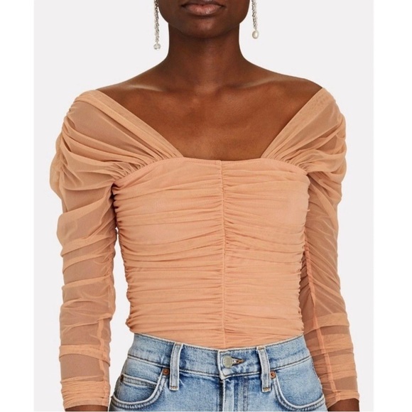 A.L.C. Tops - A.L.C Jackie Ruched Tulle Jersey Long Sleeve Top /SMALL